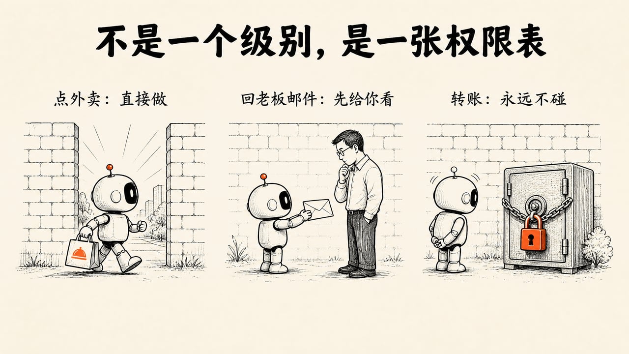 不是一个级别,是一张权限表