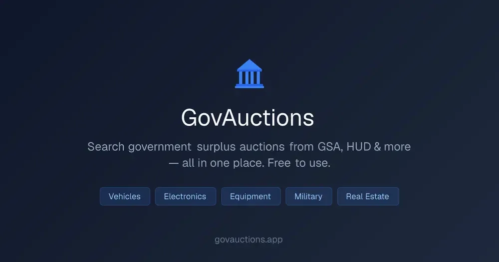 Show HN:GovAuctions 让你一站式浏览政府拍卖资产